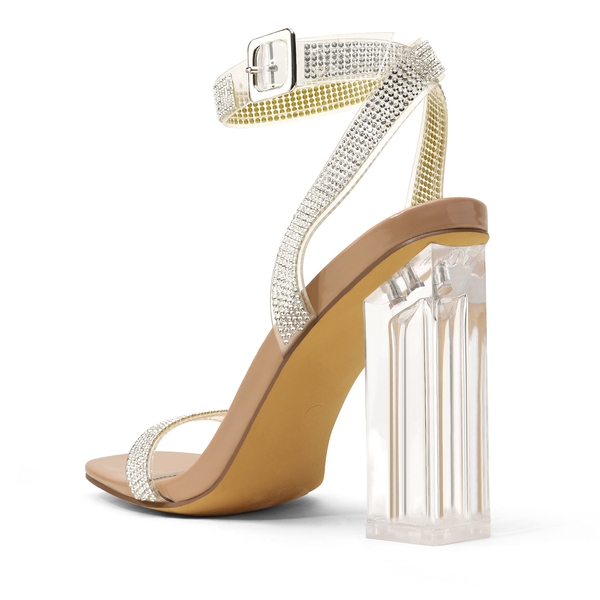 Clear heels thick heel deals